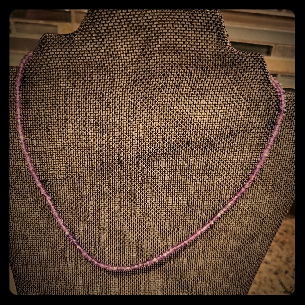 Amethyst rondell bead necklace
